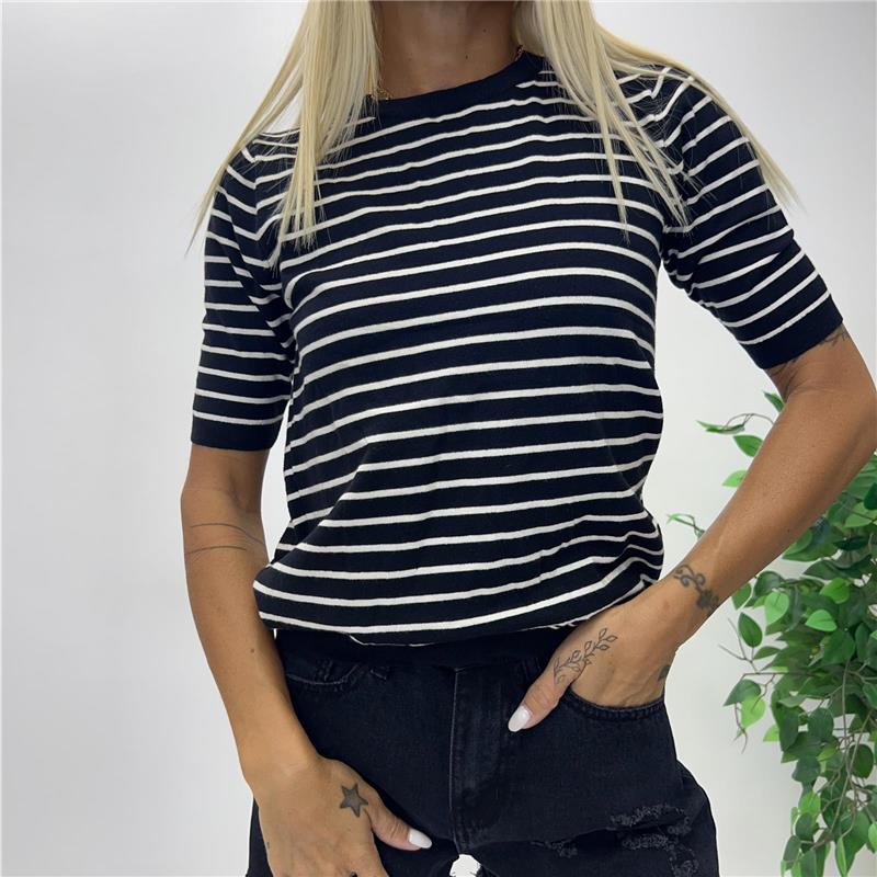 maglia con scollo tondo mezza manica linear